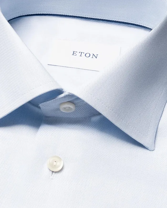 Men Melange Fine Twill Shirt Blue Eton Dress Shirts Men Melange Fine Twill Shirt Blue Eton Dress Shirts