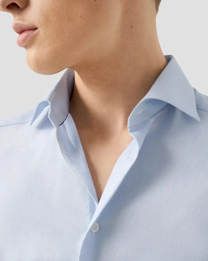 Men Melange Fine Twill Shirt Blue Eton Dress Shirts Men Melange Fine Twill Shirt Blue Eton Dress Shirts