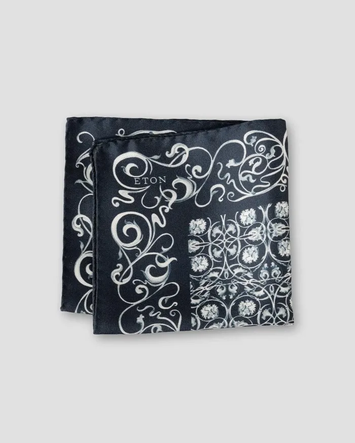 Men Motif Pocket Square Blue Eton Pocket Squares