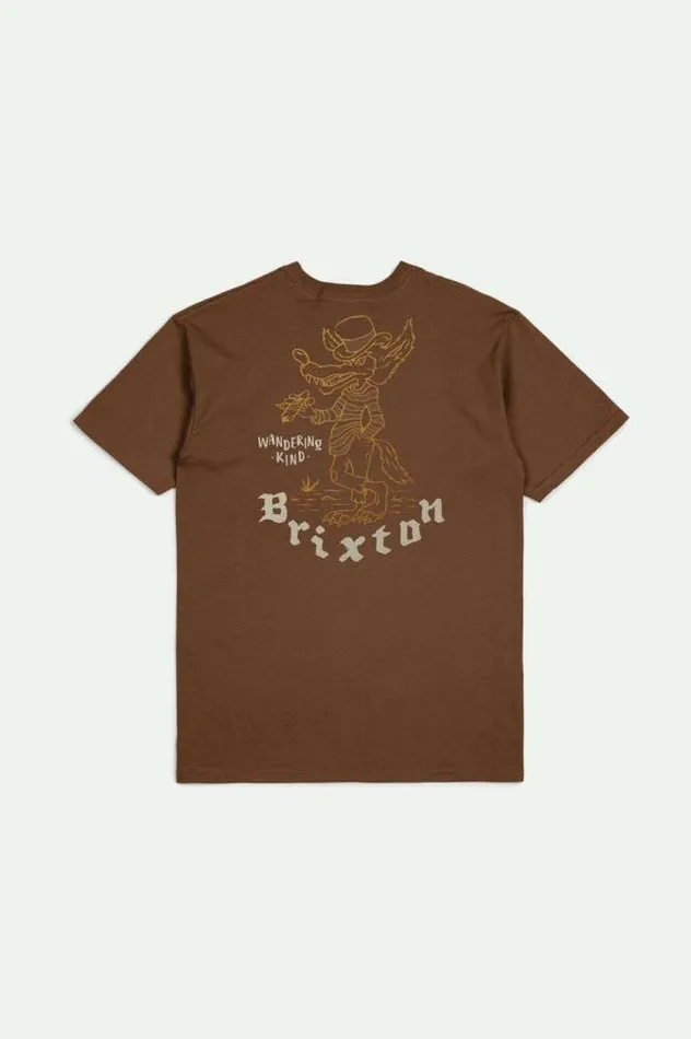 Men Oakwood SS Standard Tee Sepia Worn Wash Brixton TShirts