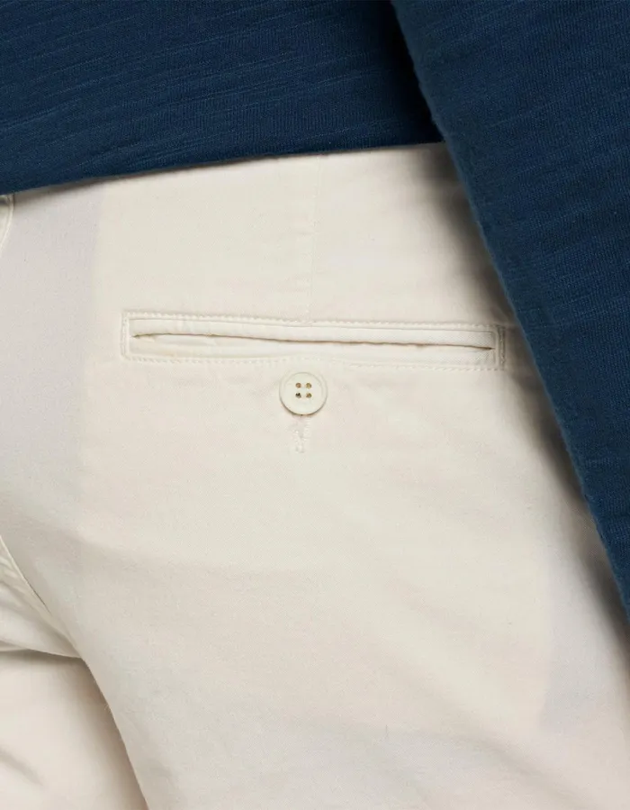 Men Orlebar Brown Day Shorts Bulldog Cotton Twill White Sand