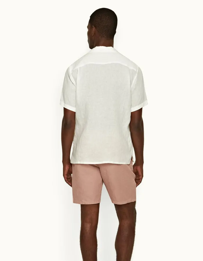 Men Orlebar Brown Day Shorts Cornell Linen Caramel Pink