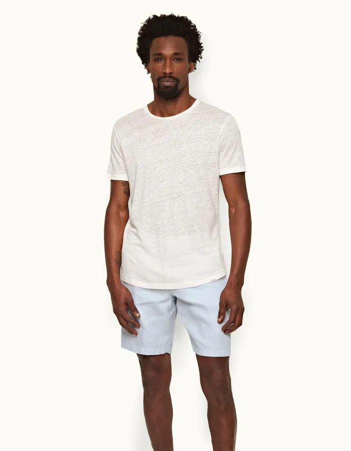 Men Orlebar Brown Day Shorts Norwich Linen Light Island Sky