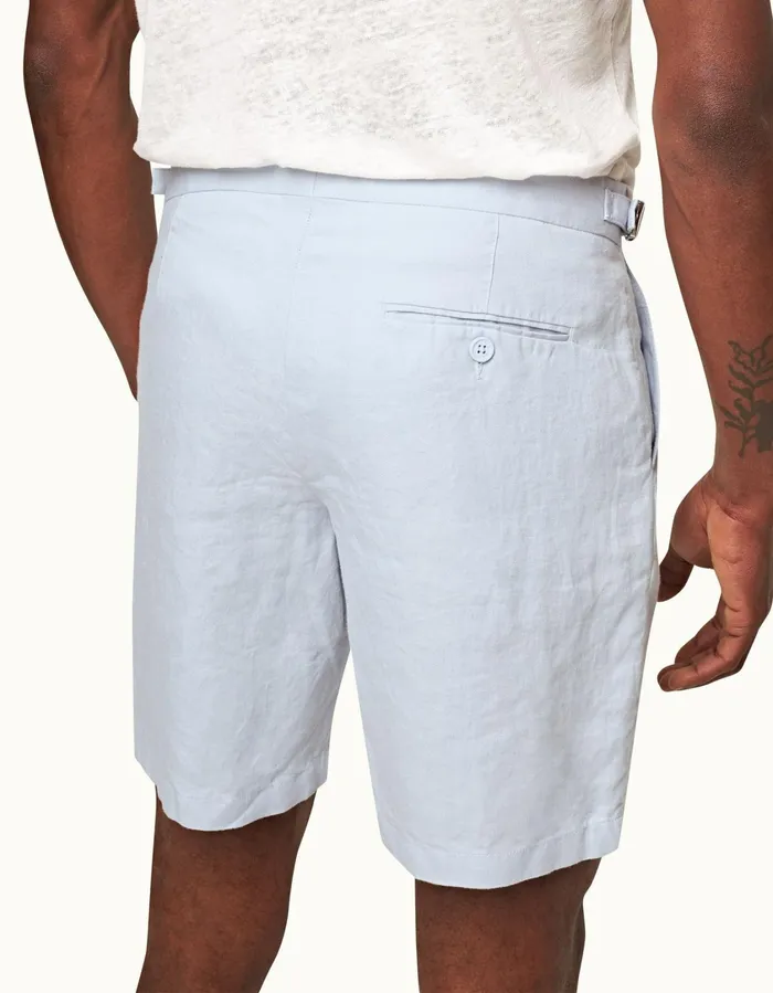 Men Orlebar Brown Day Shorts Norwich Linen Light Island Sky