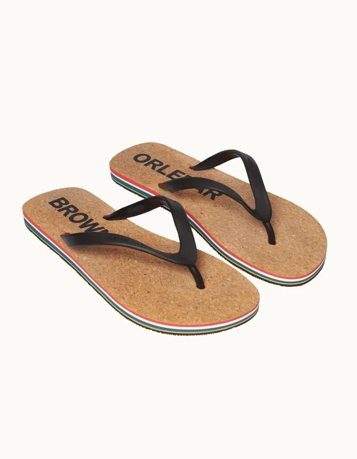 Men Orlebar Brown Footwear Haston Stripe Blackwhite Sand