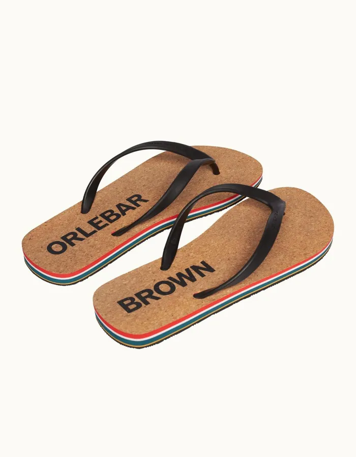 Men Orlebar Brown Footwear Haston Stripe Blackwhite Sand
