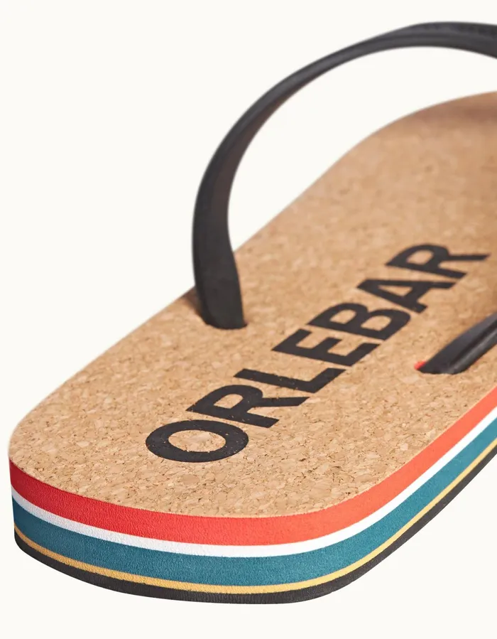 Men Orlebar Brown Footwear Haston Stripe Blackwhite Sand