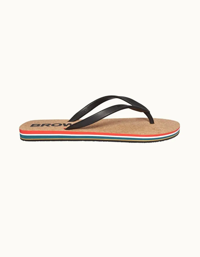 Men Orlebar Brown Footwear Haston Stripe Blackwhite Sand