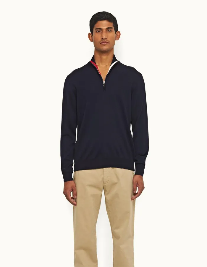 Men Orlebar Brown Knitwear Neilson Merino Navy