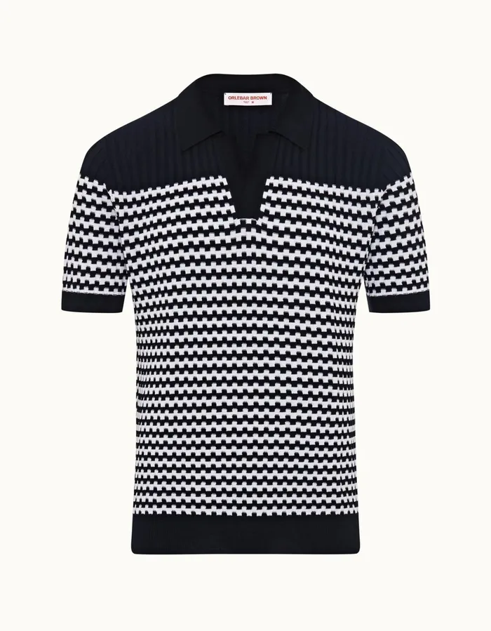 Men Orlebar Brown Polo Shirts Canet Night Iris