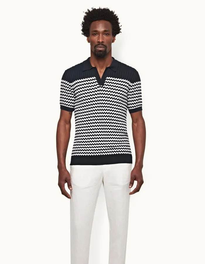 Men Orlebar Brown Polo Shirts Canet Night Iris