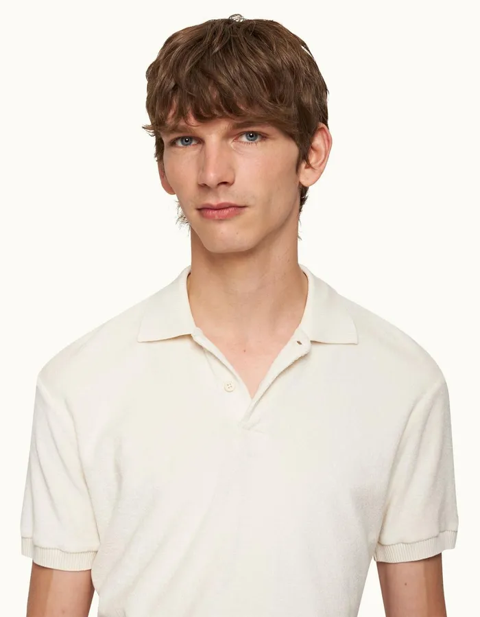 Men Orlebar Brown Polo Shirts Jarrett Towelling Matchstick