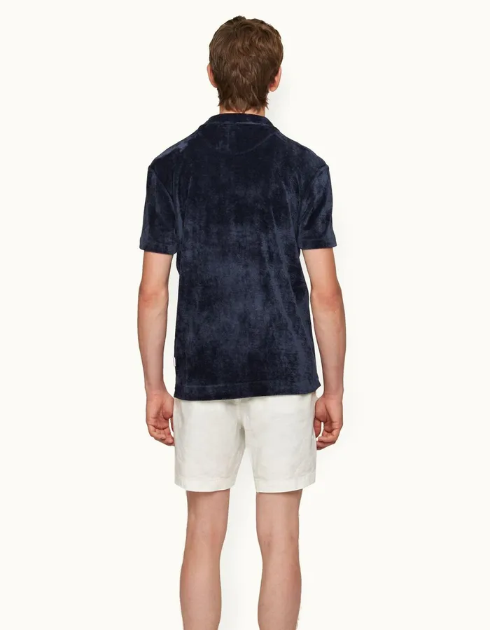 Men Orlebar Brown Polo Shirts Walcott Velvet Midnight Navy