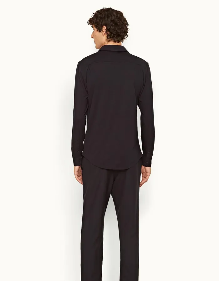 Men Orlebar Brown Shirts Giles Merino Night Iris
