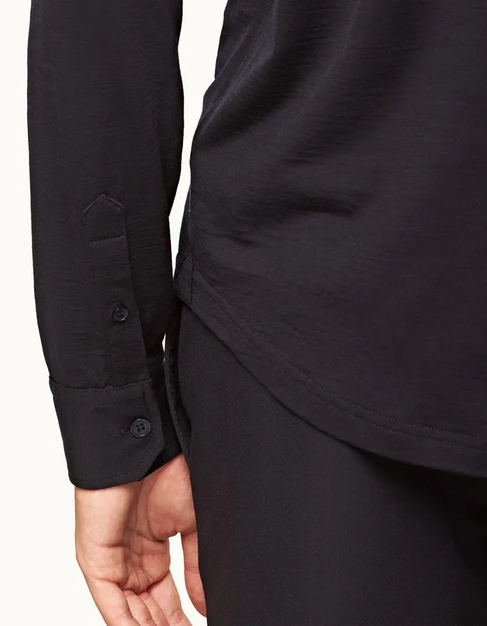 Men Orlebar Brown Shirts Giles Merino Night Iris