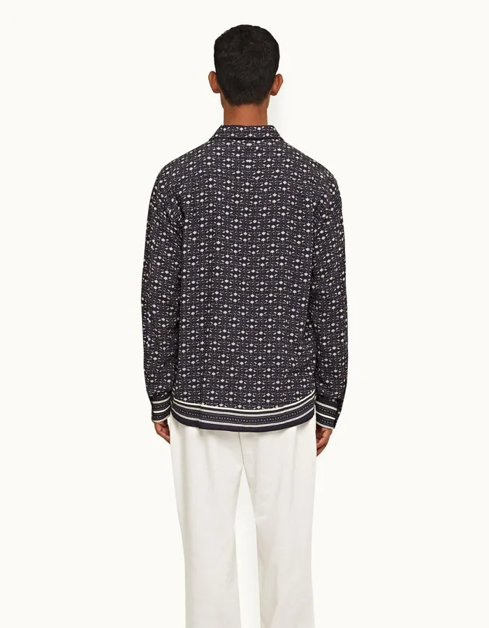 Men Orlebar Brown Shirts Grasmoor Dark Sapphiresea Mist