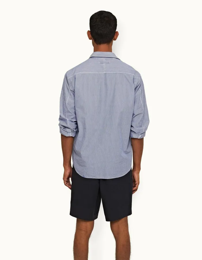 Men Orlebar Brown Shirts Grasmoor Midnight Navywhite