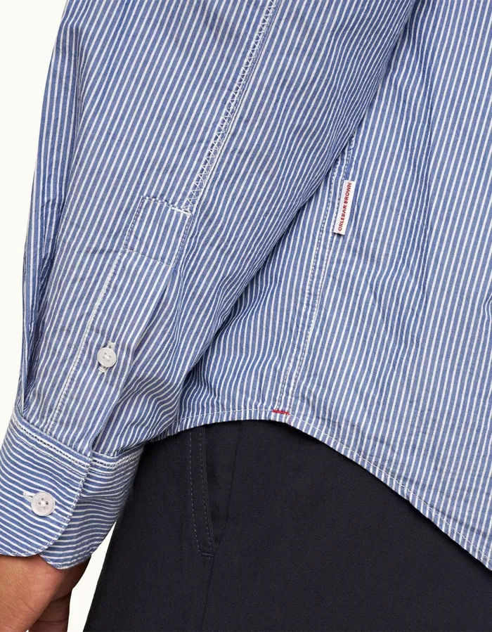 Men Orlebar Brown Shirts Grasmoor Midnight Navywhite