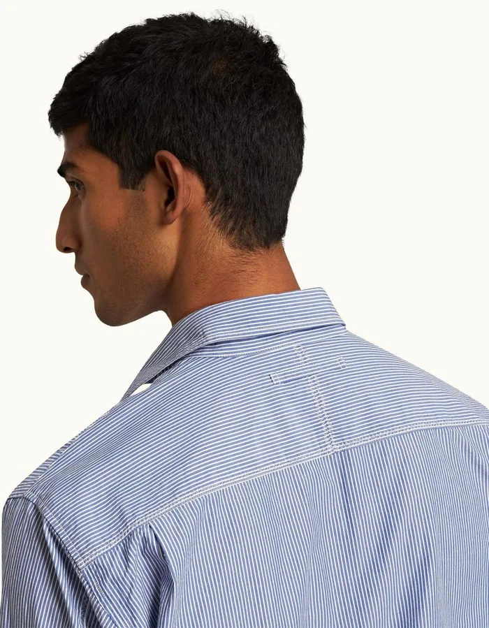 Men Orlebar Brown Shirts Grasmoor Midnight Navywhite