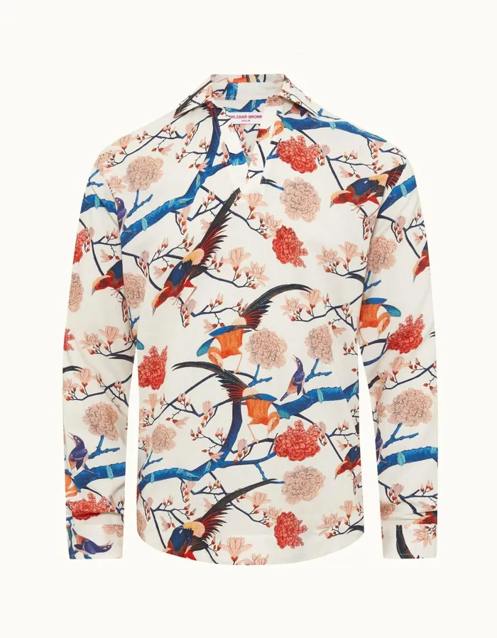 Men Orlebar Brown Shirts Ridley White Sand