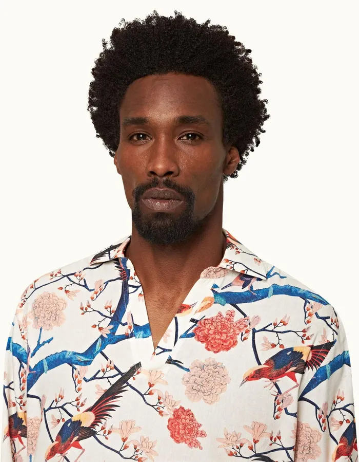Men Orlebar Brown Shirts Ridley White Sand