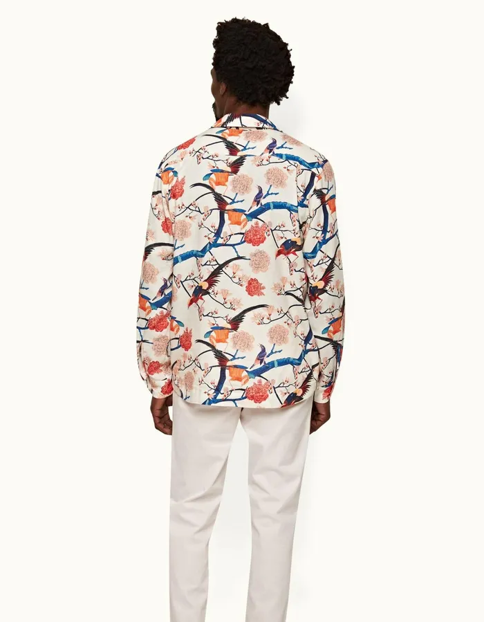 Men Orlebar Brown Shirts Ridley White Sand