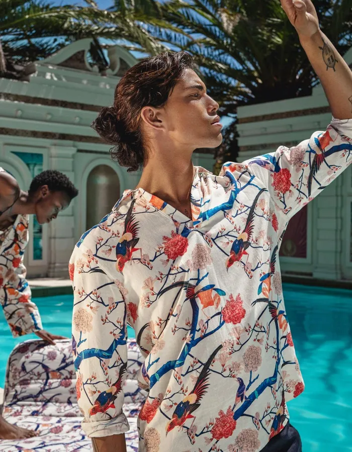 Men Orlebar Brown Shirts Ridley White Sand