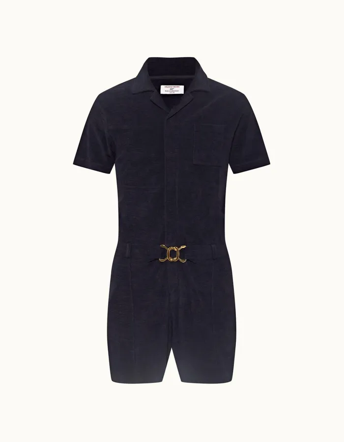 Men Orlebar Brown Sweats Goldfinger Onesie Midnight Navy