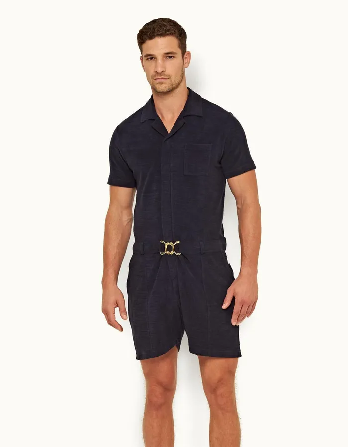 Men Orlebar Brown Sweats Goldfinger Onesie Midnight Navy