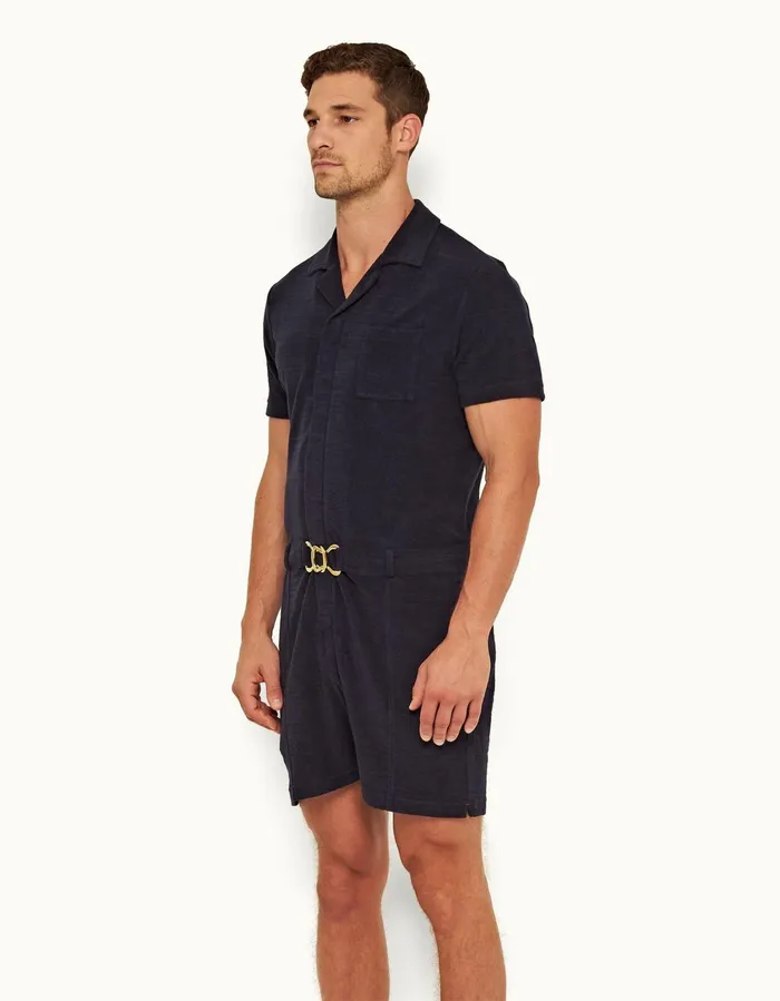 Men Orlebar Brown Sweats Goldfinger Onesie Midnight Navy