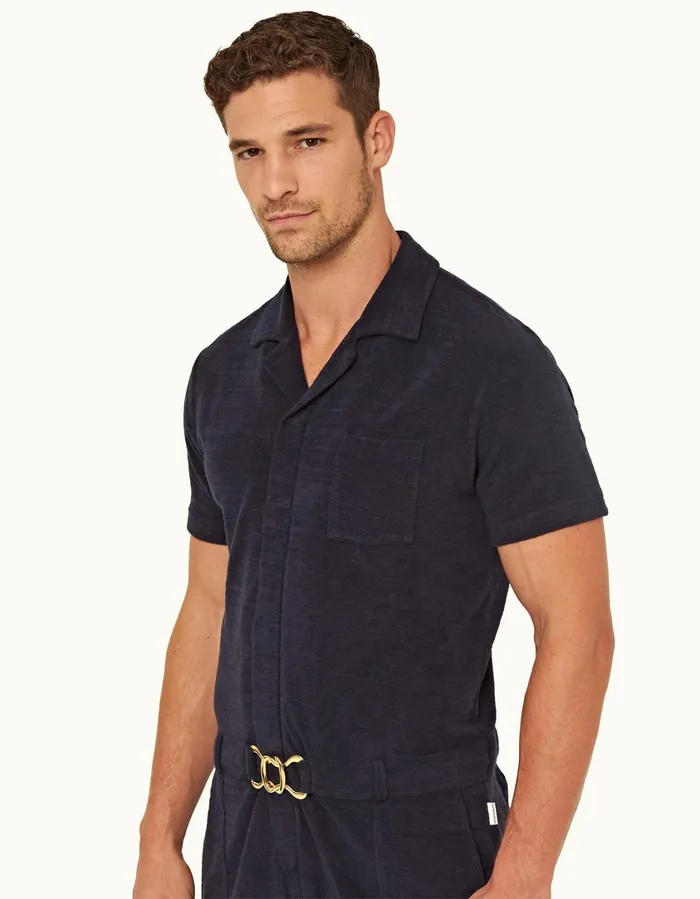 Men Orlebar Brown Sweats Goldfinger Onesie Midnight Navy