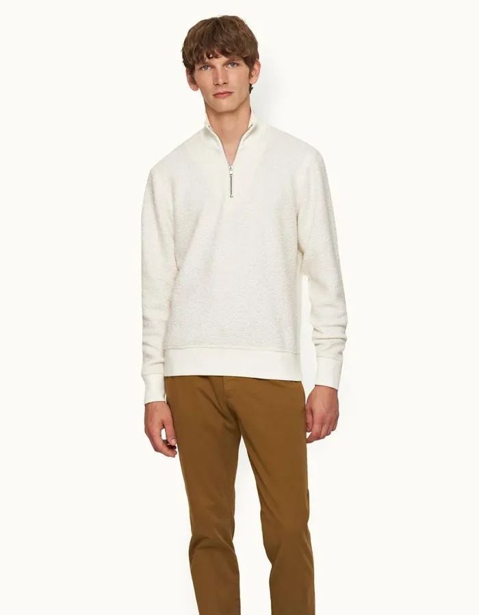Men Orlebar Brown Sweats Isar Cashmere White Sand