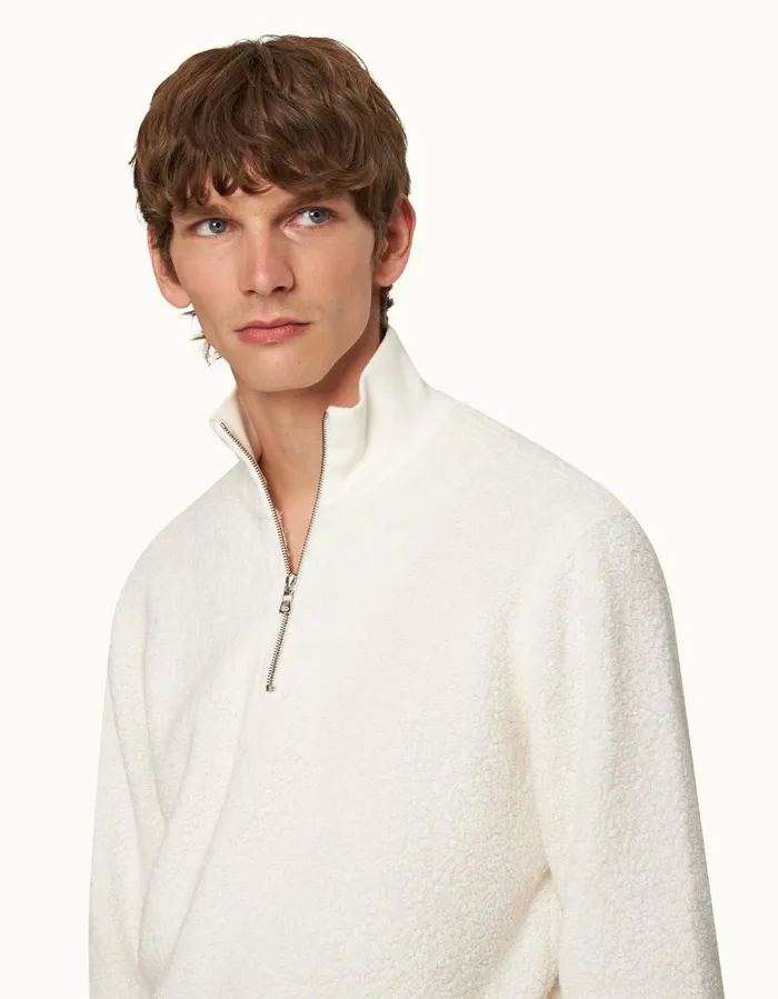 Men Orlebar Brown Sweats Isar Cashmere White Sand