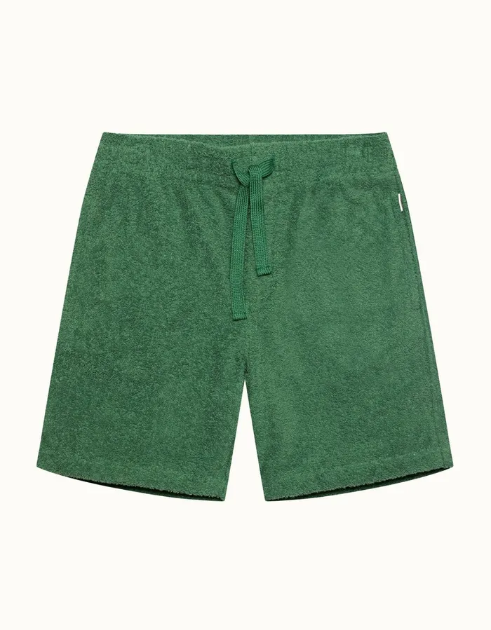 Men Orlebar Brown Sweats Trevone Towelling Kale