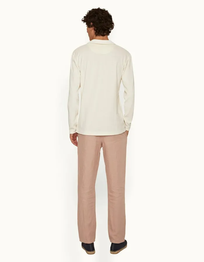 Men Orlebar Brown Trousers Cornell Linen Caramel Pink