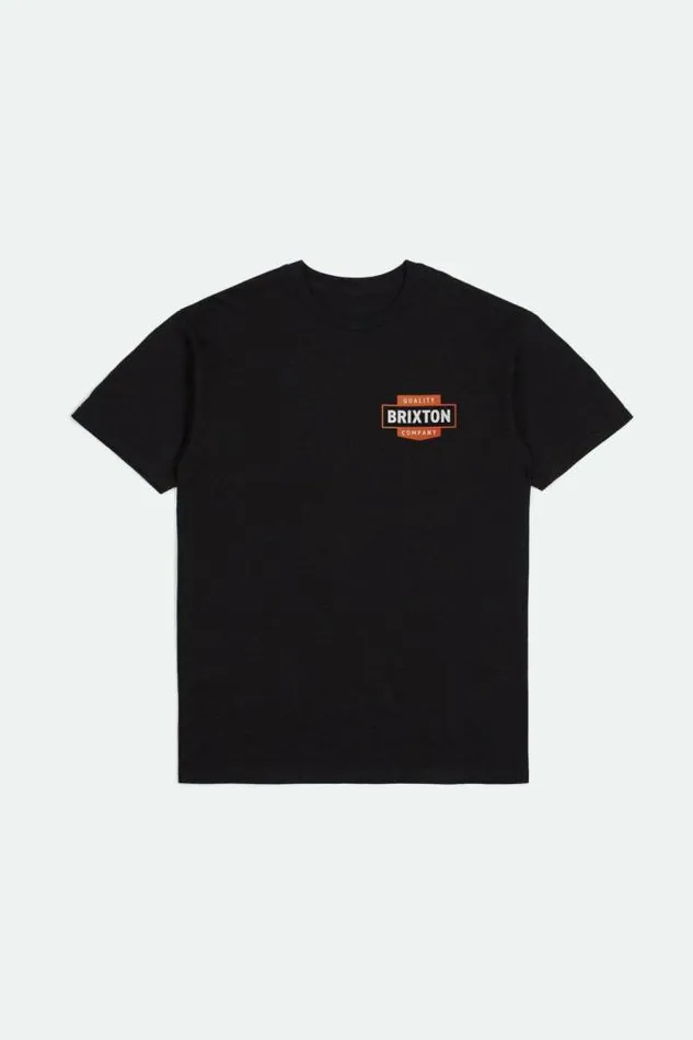 Men Osborn SS Standard TShirt Black Worn Wash Brixton TShirts