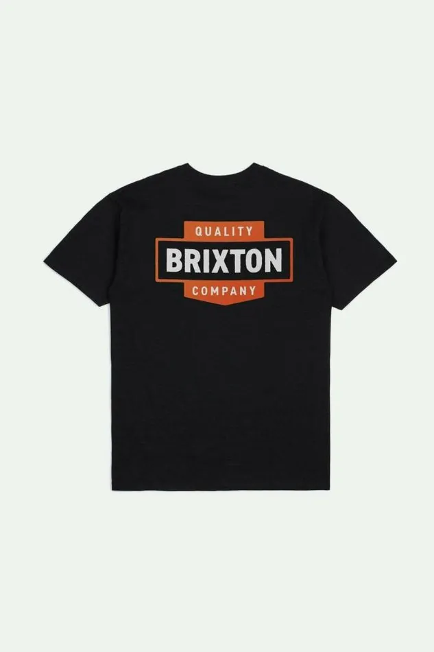 Men Osborn SS Standard TShirt Black Worn Wash Brixton TShirts