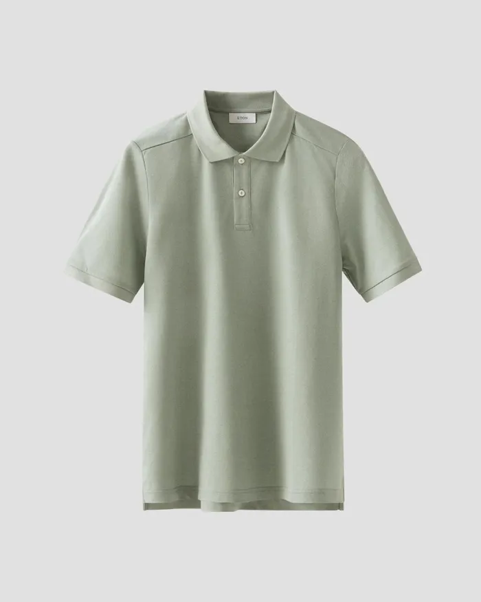 Men Piqu Polo Shirt Green Eton Polo Shirts Men Piqu Polo Shirt Green Eton Polo Shirts