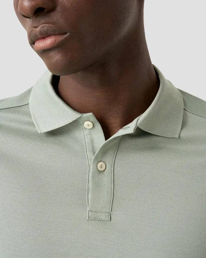 Men Piqu Polo Shirt Green Eton Polo Shirts Men Piqu Polo Shirt Green Eton Polo Shirts