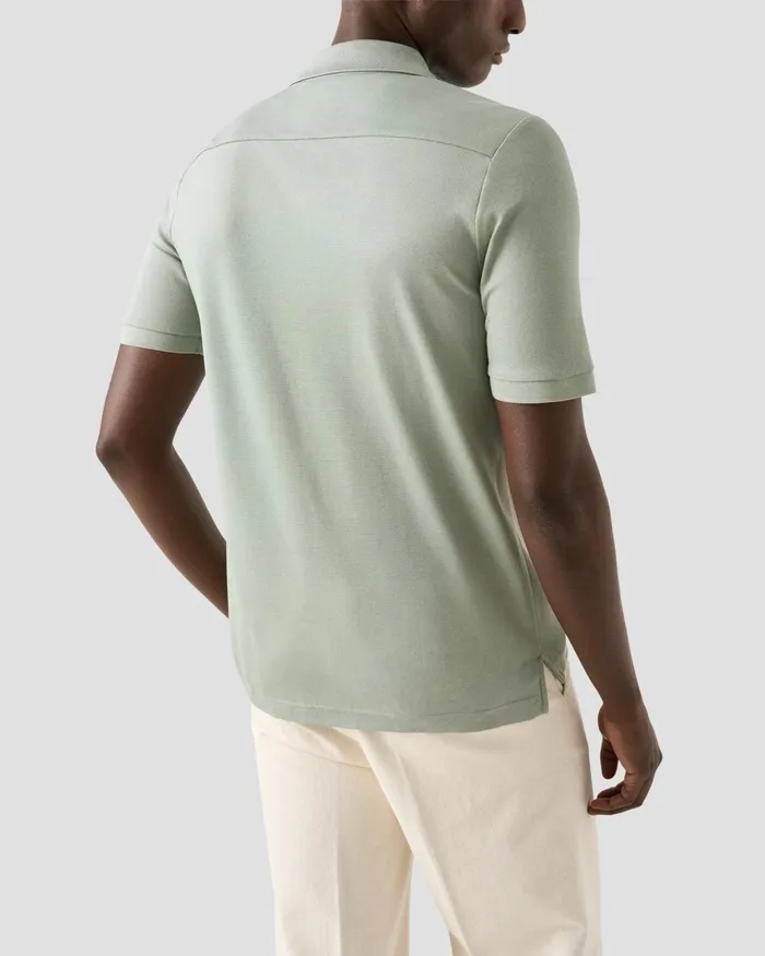 Men Piqu Polo Shirt Green Eton Polo Shirts Men Piqu Polo Shirt Green Eton Polo Shirts