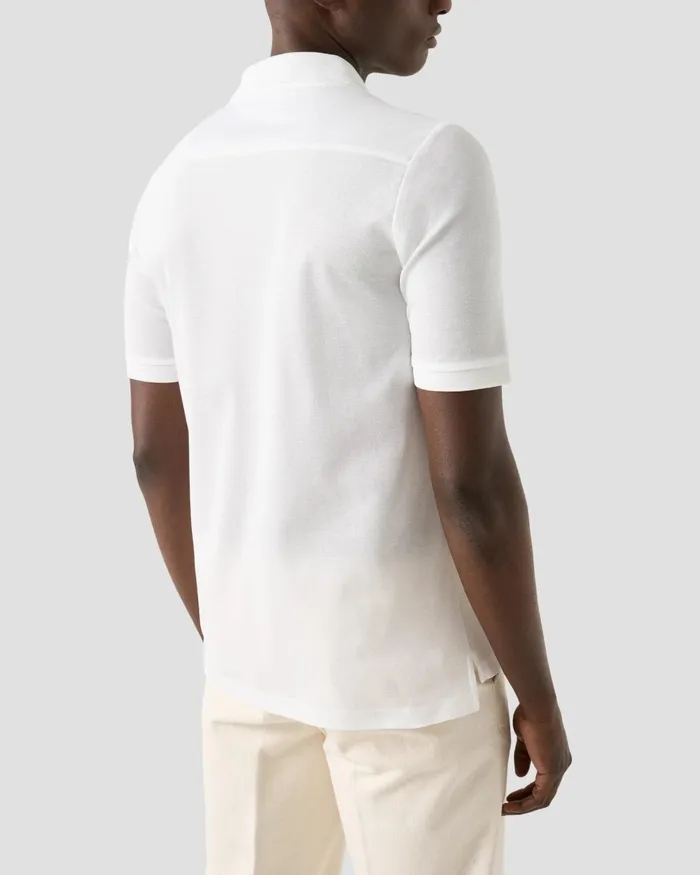 Men Piqu Polo Shirt White Eton Polo Shirts Men Piqu Polo Shirt White Eton Polo Shirts