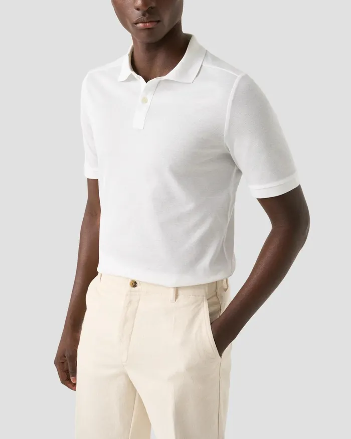 Men Piqu Polo Shirt White Eton Polo Shirts Men Piqu Polo Shirt White Eton Polo Shirts