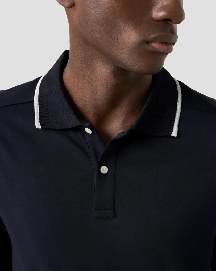 Men Polo Shirt Blue Eton Casual Shirts Men Polo Shirt Blue Eton Casual Shirts