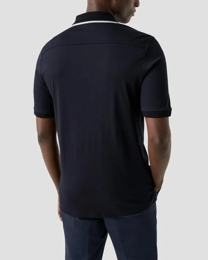Men Polo Shirt Blue Eton Casual Shirts Men Polo Shirt Blue Eton Casual Shirts