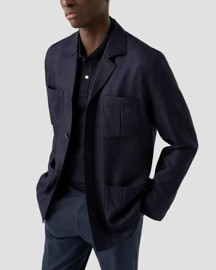 Men Polo Shirt Blue Eton Casual Shirts Men Polo Shirt Blue Eton Casual Shirts