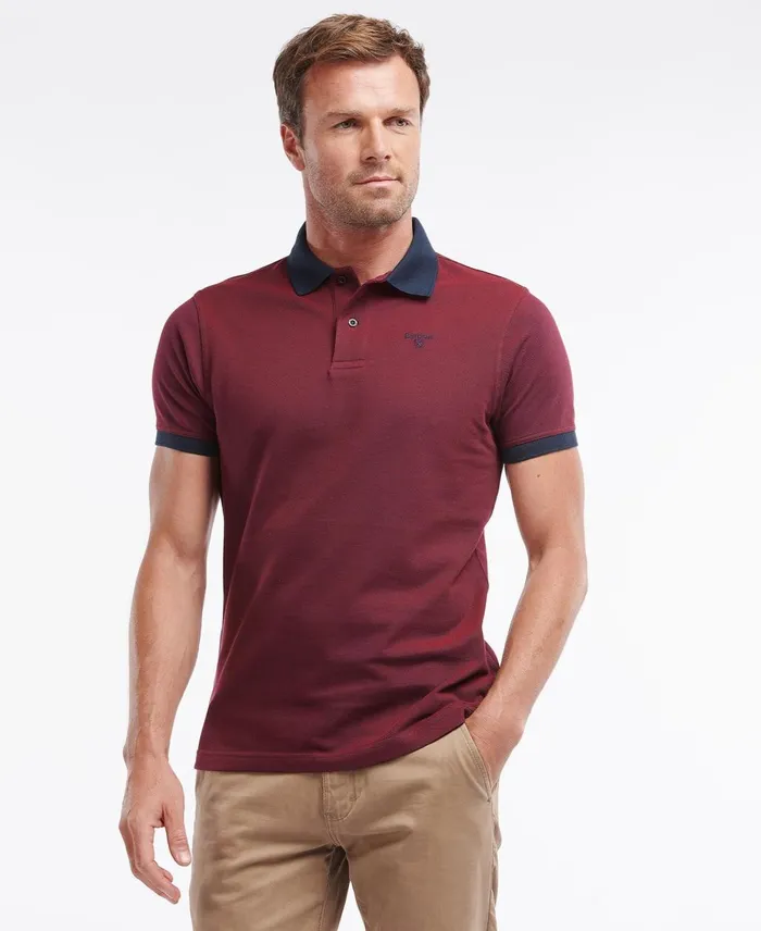 Men Polo Shirts Barbour Sports Mix Polo Shirt Electric Blue