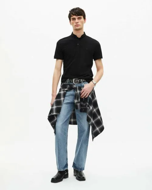 Men Polos The Kooples Black Cotton Polo TShirt Black