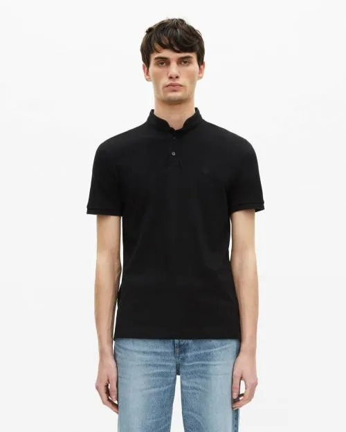 Men Polos The Kooples Black Cotton Polo TShirt Black