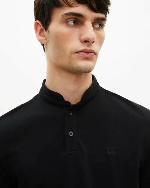 Men Polos The Kooples Black Cotton Polo TShirt Black