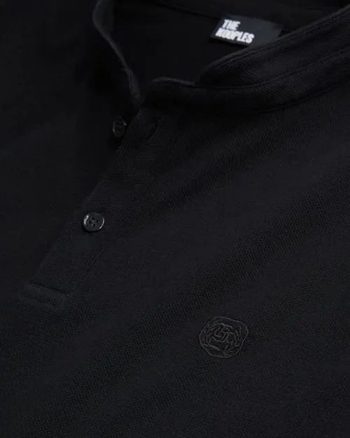 Men Polos The Kooples Black Cotton Polo TShirt Black